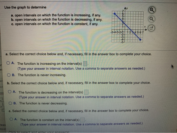 Solved a Use the graph to determine a. open intervals on | Chegg.com