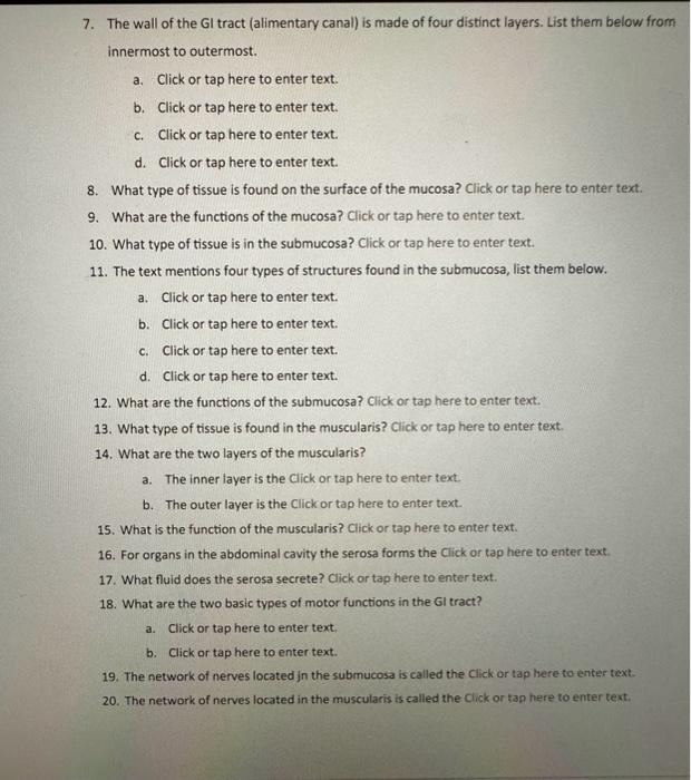 Solved 1. The mechanical and chemical breakdown of foods is