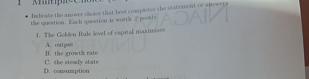 Solved Indicate the answer choice that best completes the | Chegg.com