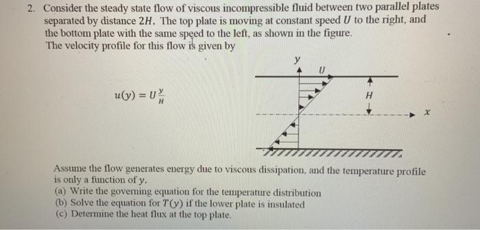 Solved 2. Consider the steady state flow of viscous | Chegg.com