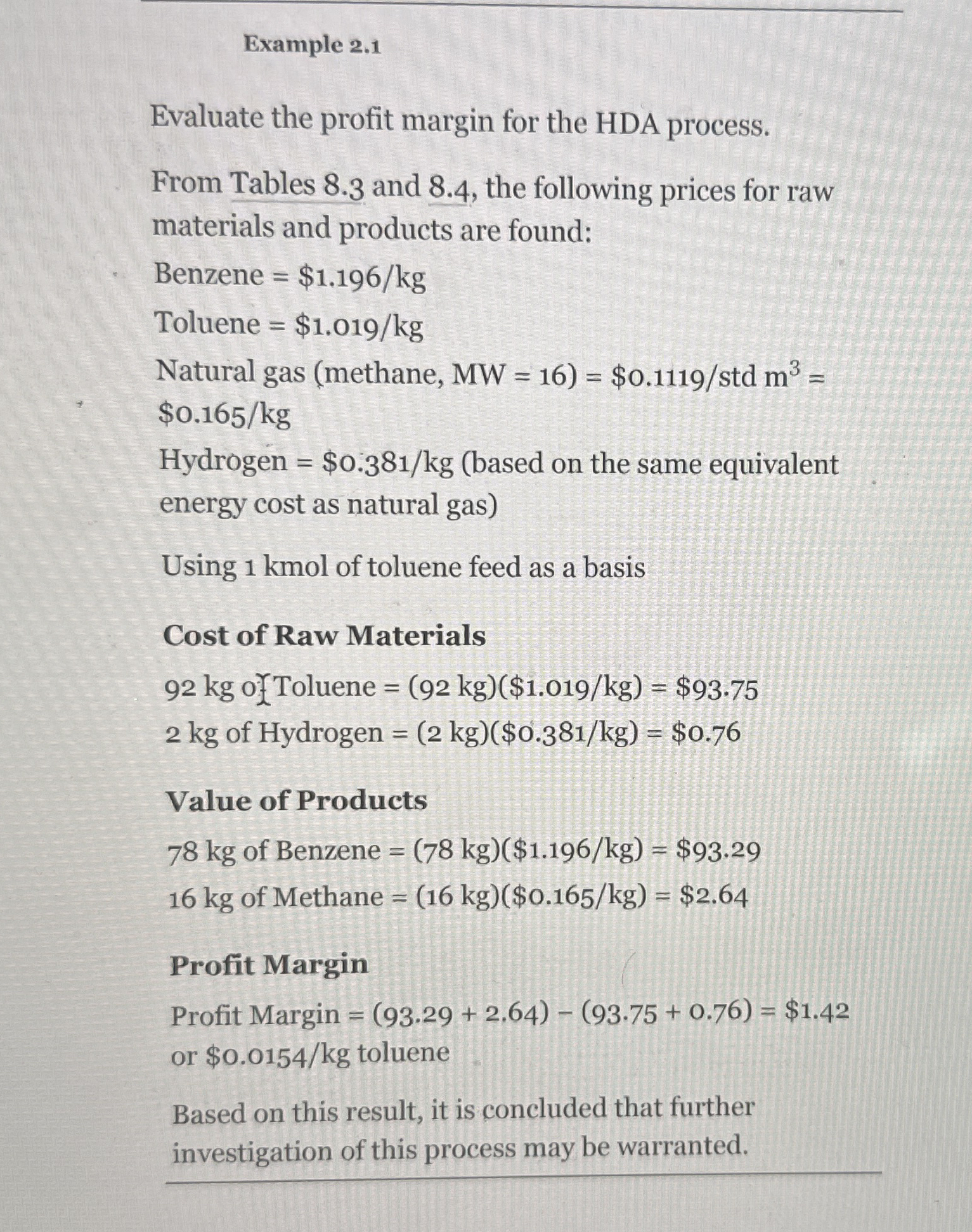 Example 2.1Evaluate the profit margin for the HDA | Chegg.com