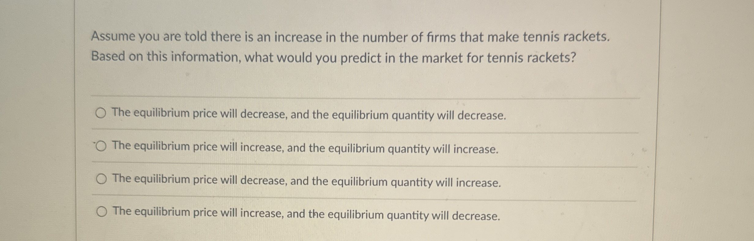 Solved Assume you are told there is an increase in the | Chegg.com