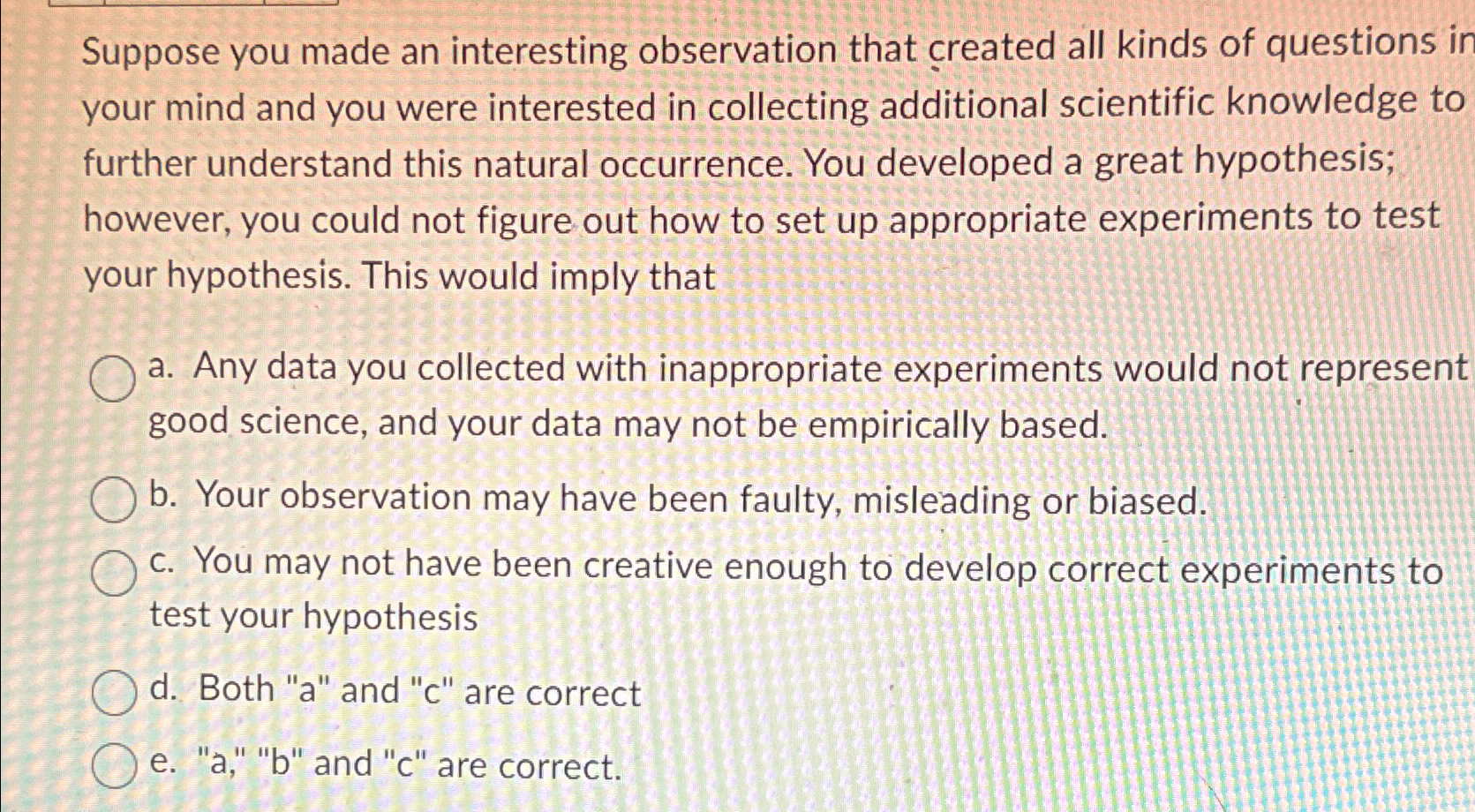 Solved Suppose you made an interesting observation that | Chegg.com