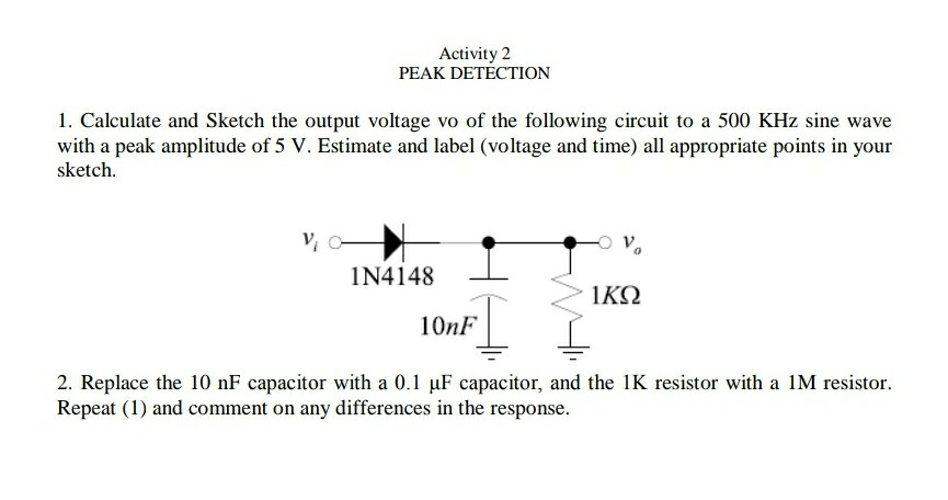 Solved 1. Calculate and Sketch the output voltage vo of the | Chegg.com