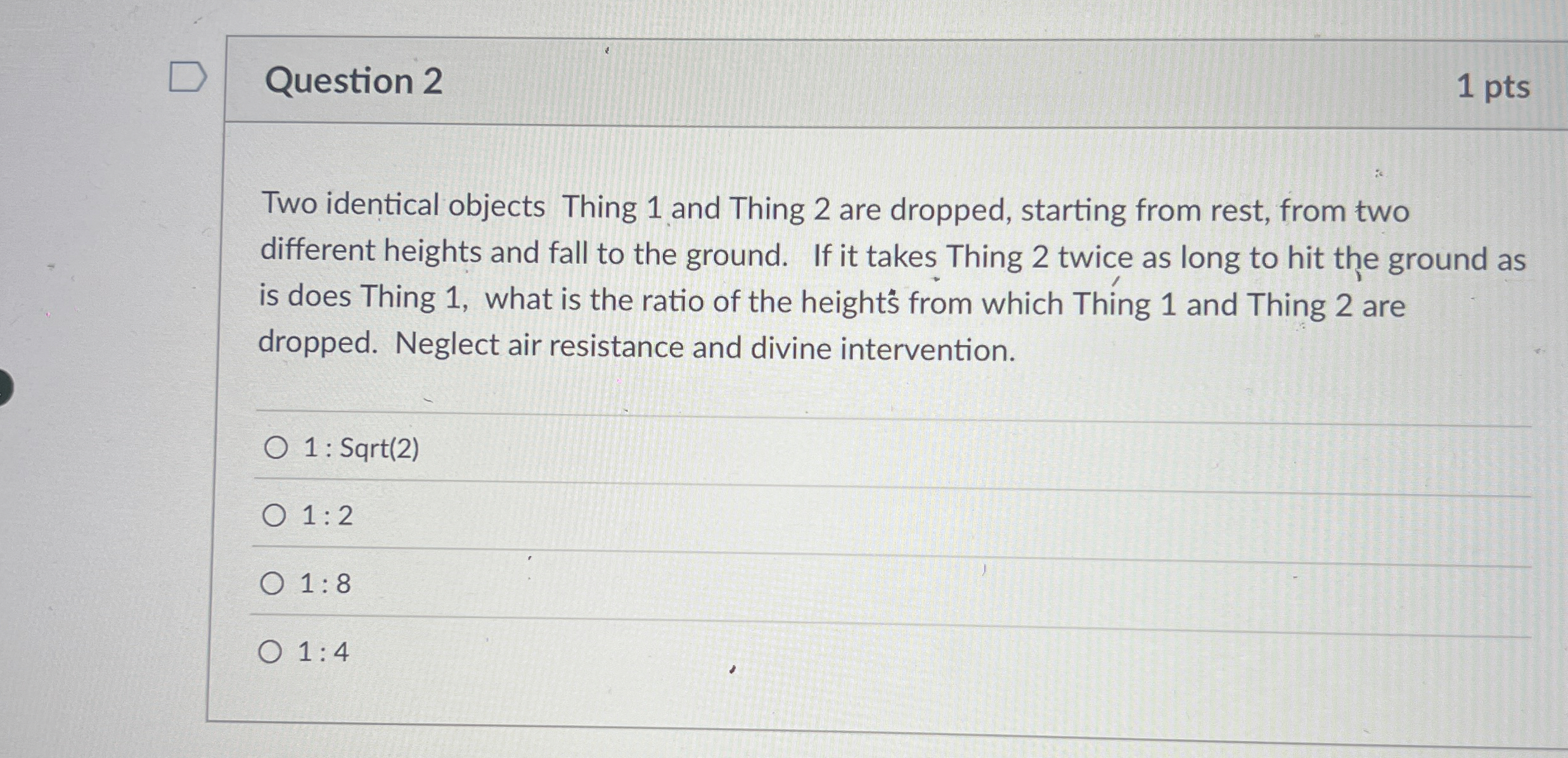Solved Question 21 ﻿ptsTwo identical objects Thing 1 ﻿and | Chegg.com