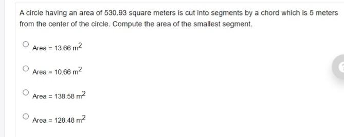 area of circle in square meters