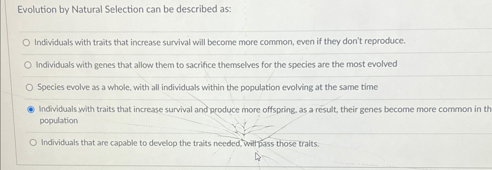 Solved Evolution by Natural Selection can be described | Chegg.com
