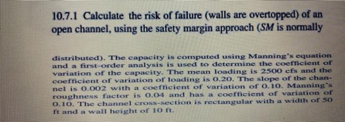 Solved 10.7.1 Calculate the risk of failure (walls are | Chegg.com