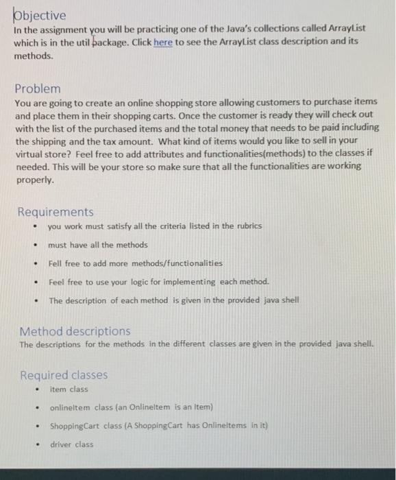 Solved bbjective In the assignment you will be practicing | Chegg.com