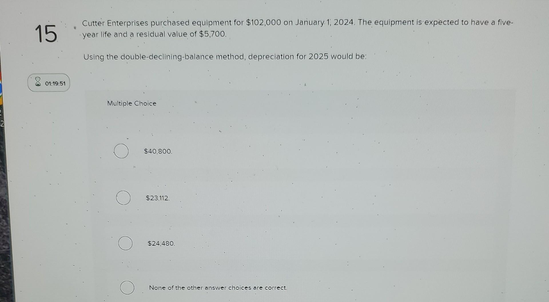 Solved Cutter Enterprises purchased equipment for 102,000