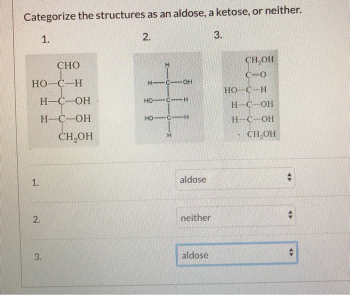 Solved Categorize The Structures As An Aldose A Ketose Or