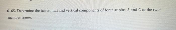 Solved 6-65. Determine The Horizontal And Vertical | Chegg.com