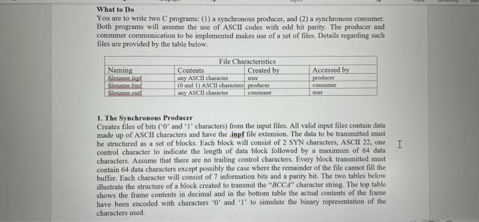 Solved What to DoYou are to write two C programs: (1) a | Chegg.com