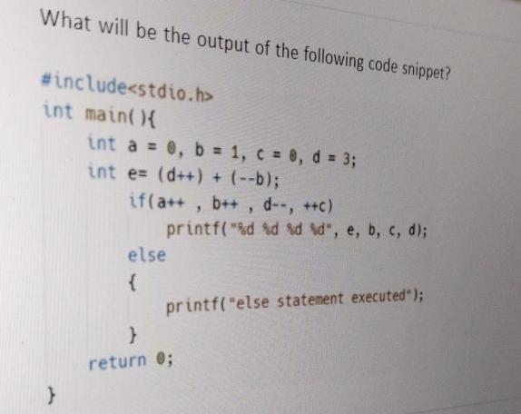 Solved What will be the output of the following code | Chegg.com