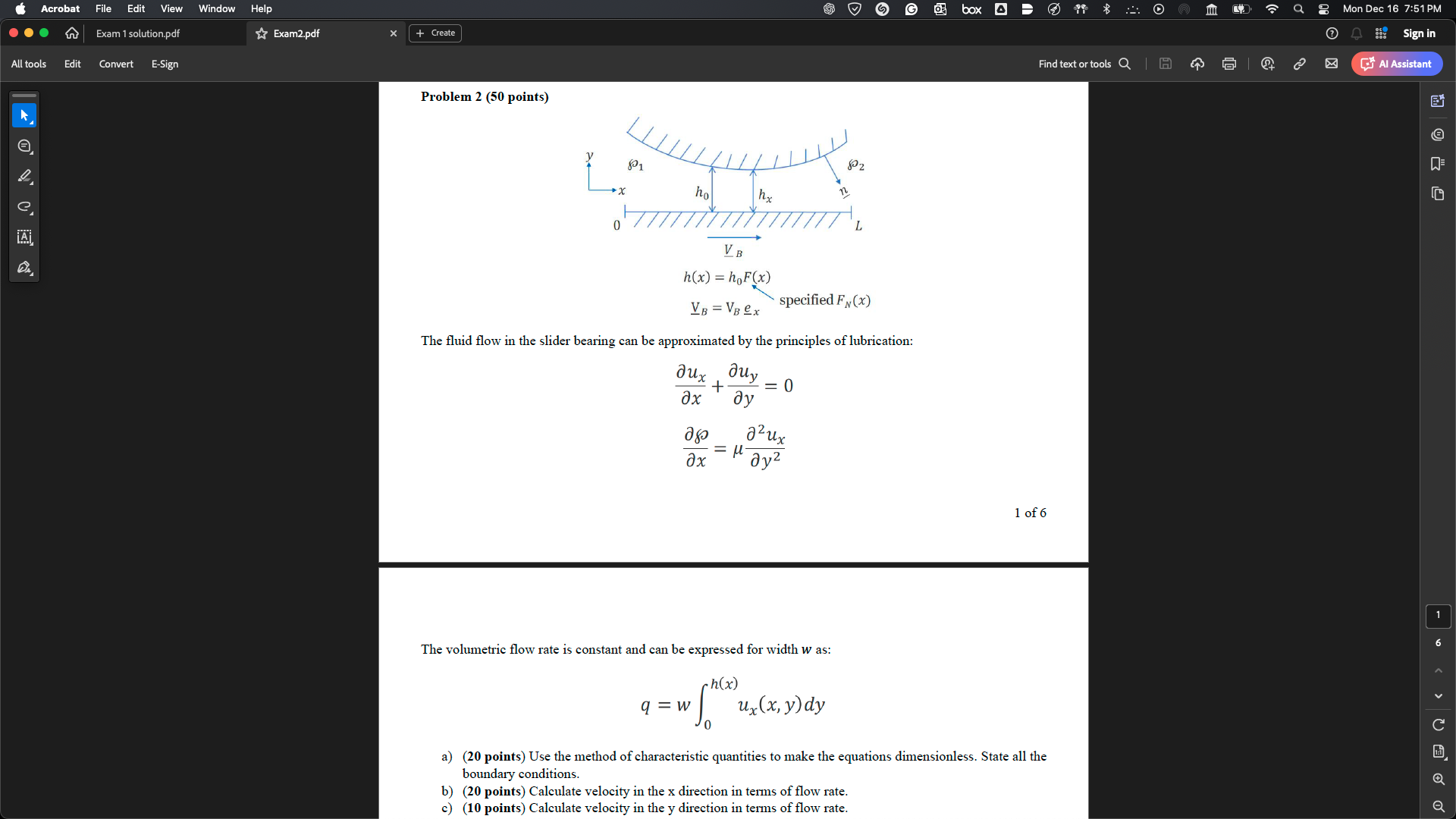 Solved Problem pointsV??(B)=VBe??(x)The fluid flow in ﻿the | Chegg.com