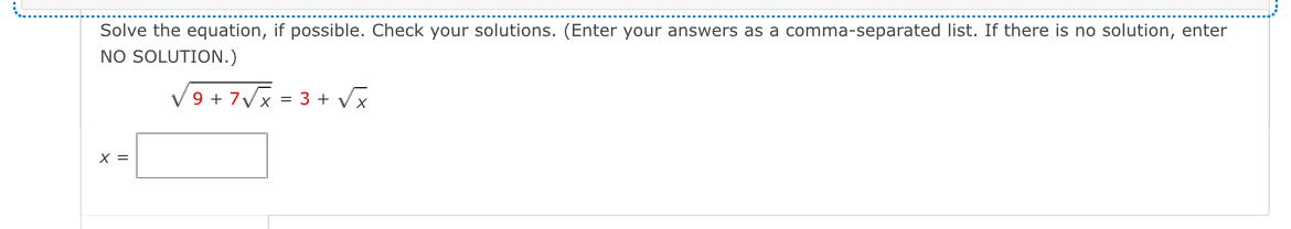 Solved Solve the equation, if possible. Check your | Chegg.com