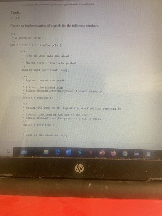Solved Create an implementation of a stack for the following | Chegg.com