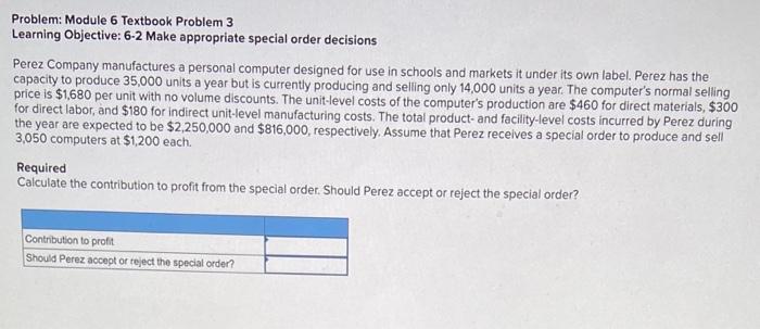 Solved Problem: Module 6 Textbook Problem 3 Learning | Chegg.com