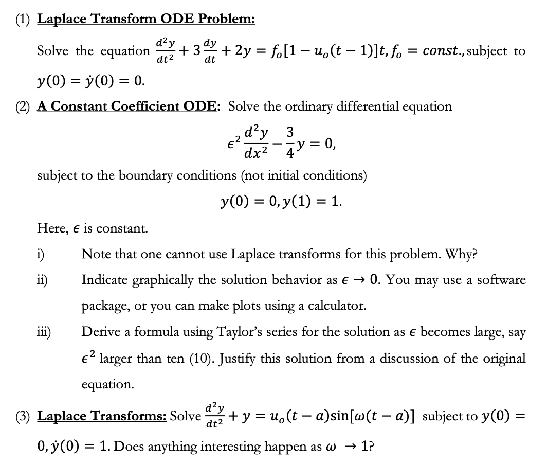 Solved Please help with step by ﻿step solutions!(1) ﻿Laplace | Chegg.com