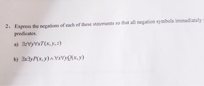 Negation In Math Solved 2. Express the negations of each of these statements | Chegg.com