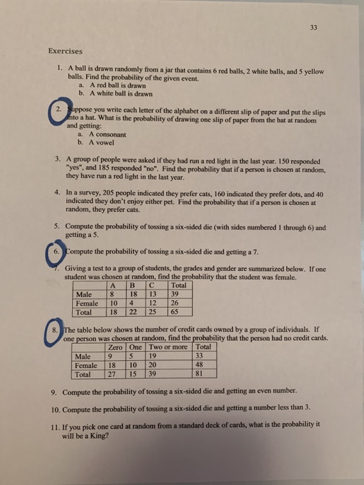 Solved Exercises 1. A ball is drawn randomly from a jar that