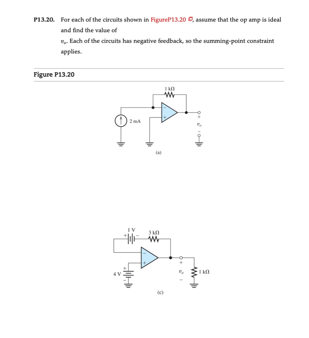 Solved P13.20. ﻿For each of the circuits shown in | Chegg.com