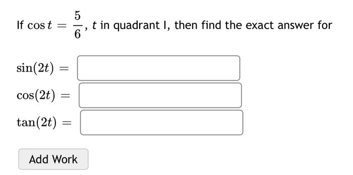 Solved 3 Given tant = 2' t is in Quadrant IV. Give the exact | Chegg.com