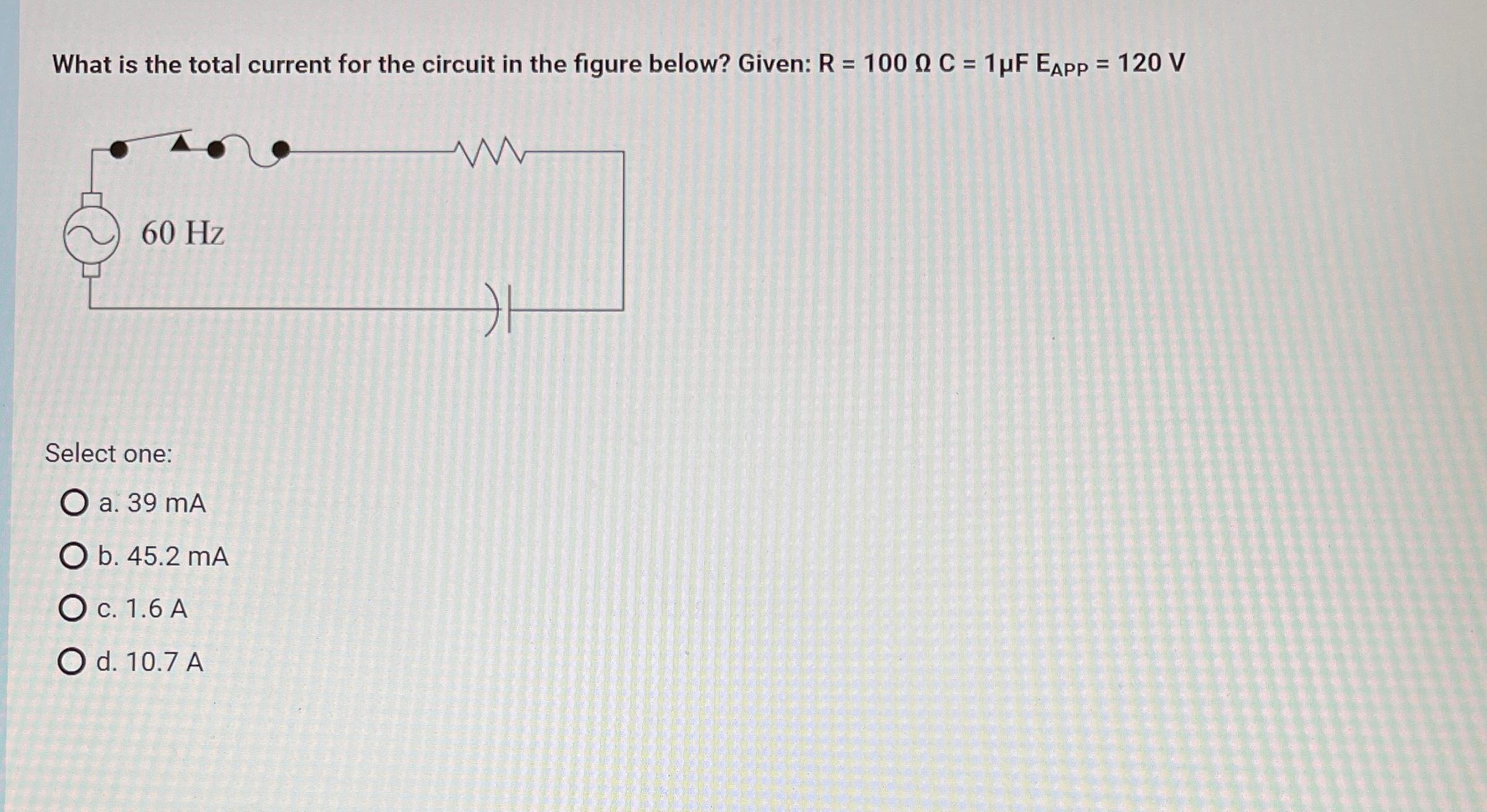 Solved What is the total current for the circuit in the | Chegg.com