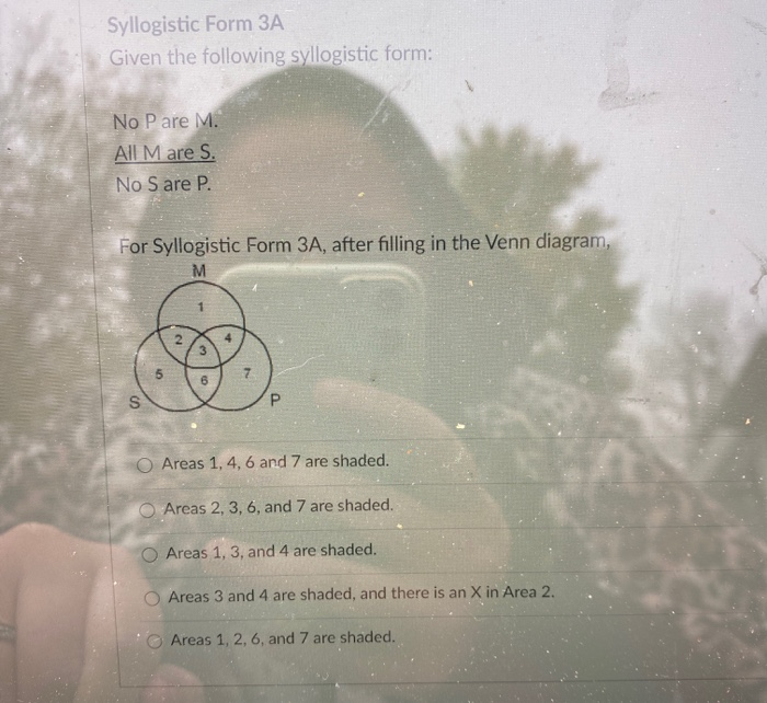Solved Question 17 2 pts Syllogistic Form 3A Given the | Chegg.com
