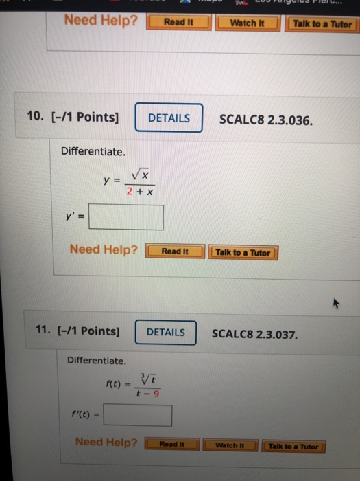 Solved Need Help? Read It Watch It Talk to a Tutor 10. [-/1 | Chegg.com