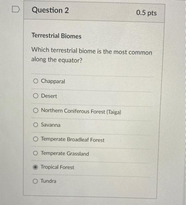 terrestrial biomes homework and study guide quizlet