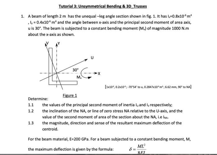 Solved Tutorial 3: Unsymmetrical Bending & 3D_Trusses 1. A | Chegg.com