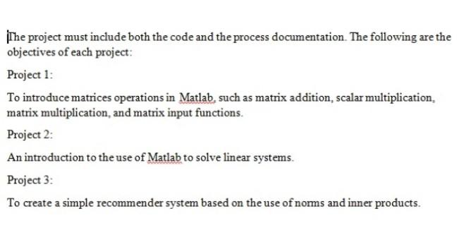 Solved The project must include both the code and the | Chegg.com
