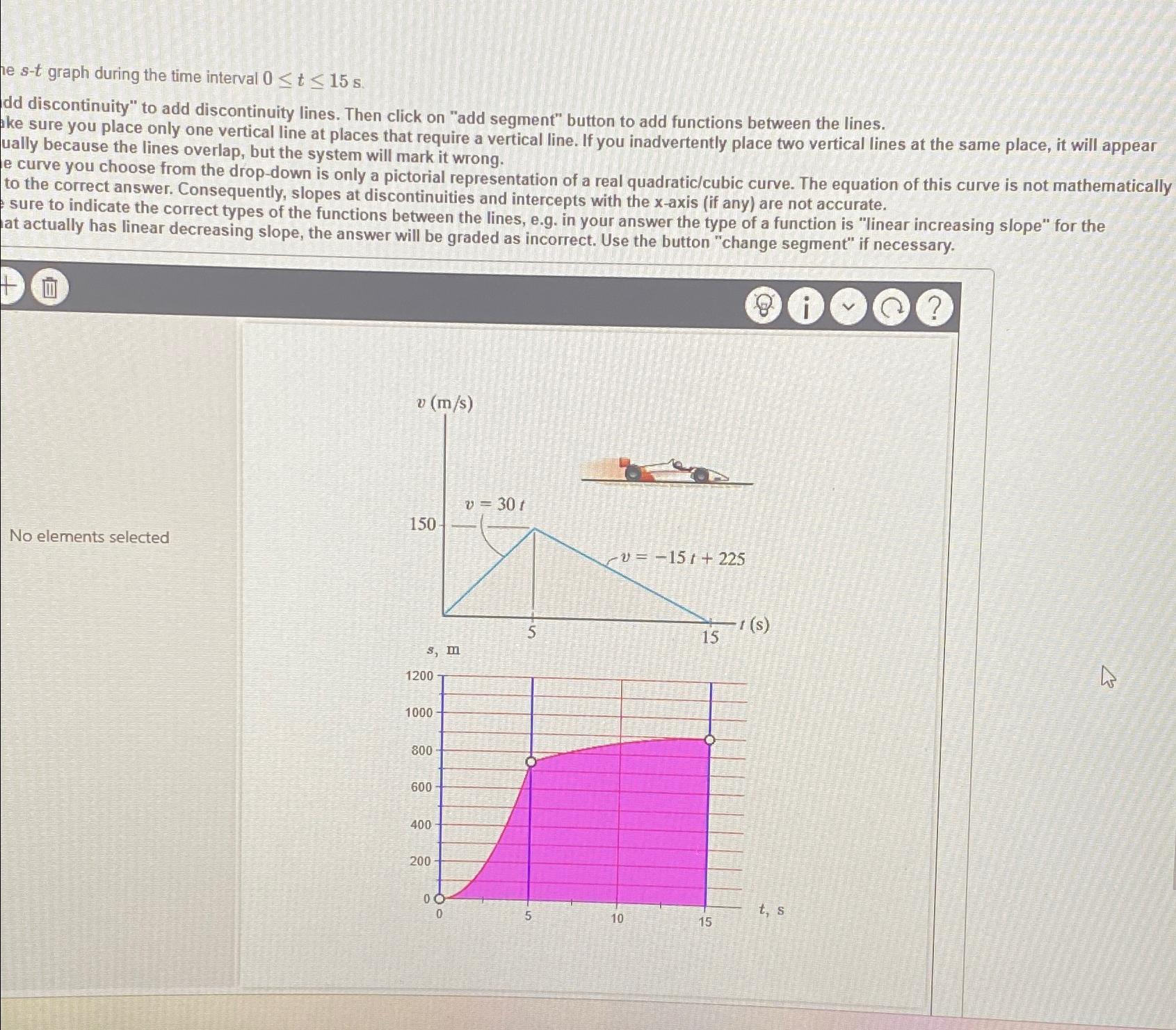 Solved he s-t graph during the time interval 0