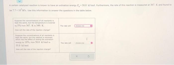 Solved The rate constant k for a certain reaction is | Chegg.com