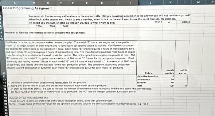 linear programming choice board assignment answers