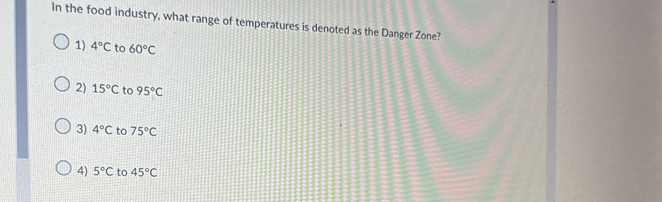 [Solved] In the food industry, what range of temperatures