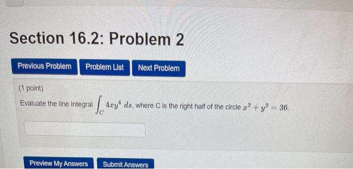 Solved Section 16.2: Problem 2 Previous Problem Problem List | Chegg.com