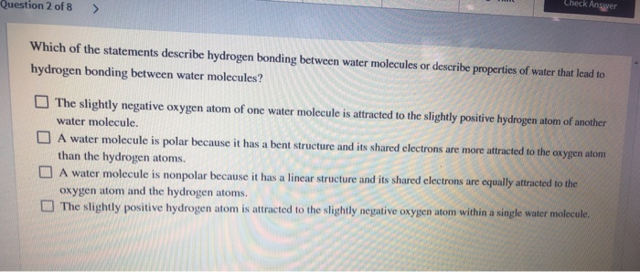 Solved Question 2 Of 8 Check Answer Which Of The Statemen Chegg Com