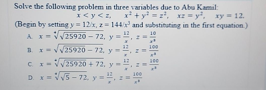 Solved 12 Solve the following problem in three variables due | Chegg.com