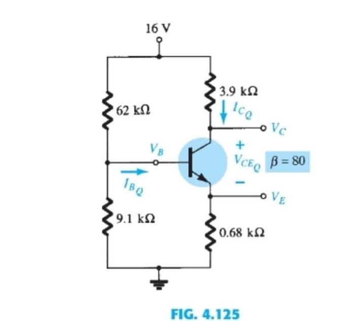 Solved 15. For the voltage-divider bias configuration of | Chegg.com