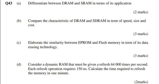 Difference fashion between sdram and dram