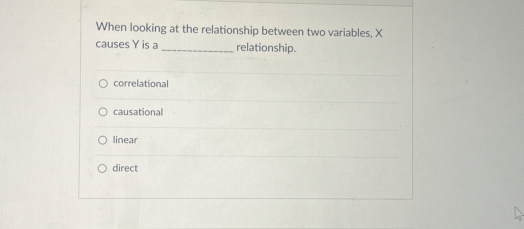 Solved When looking at the relationship between two | Chegg.com