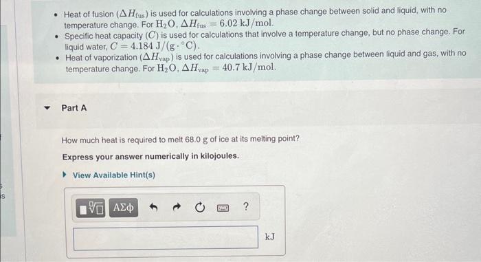 Solved Learning Goal: To calculate the total energy required | Chegg.com