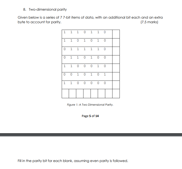 Solved Two-dimensional parityGiven below is a series of | Chegg.com