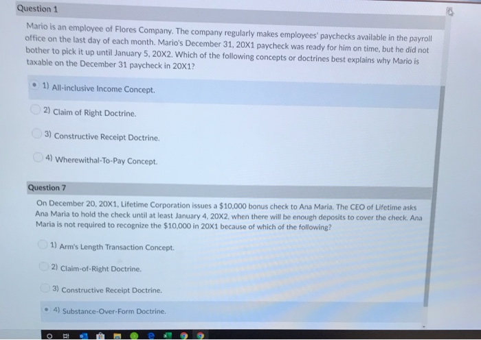 Solved This is for Tax I. For question 1 the answer is not | Chegg.com
