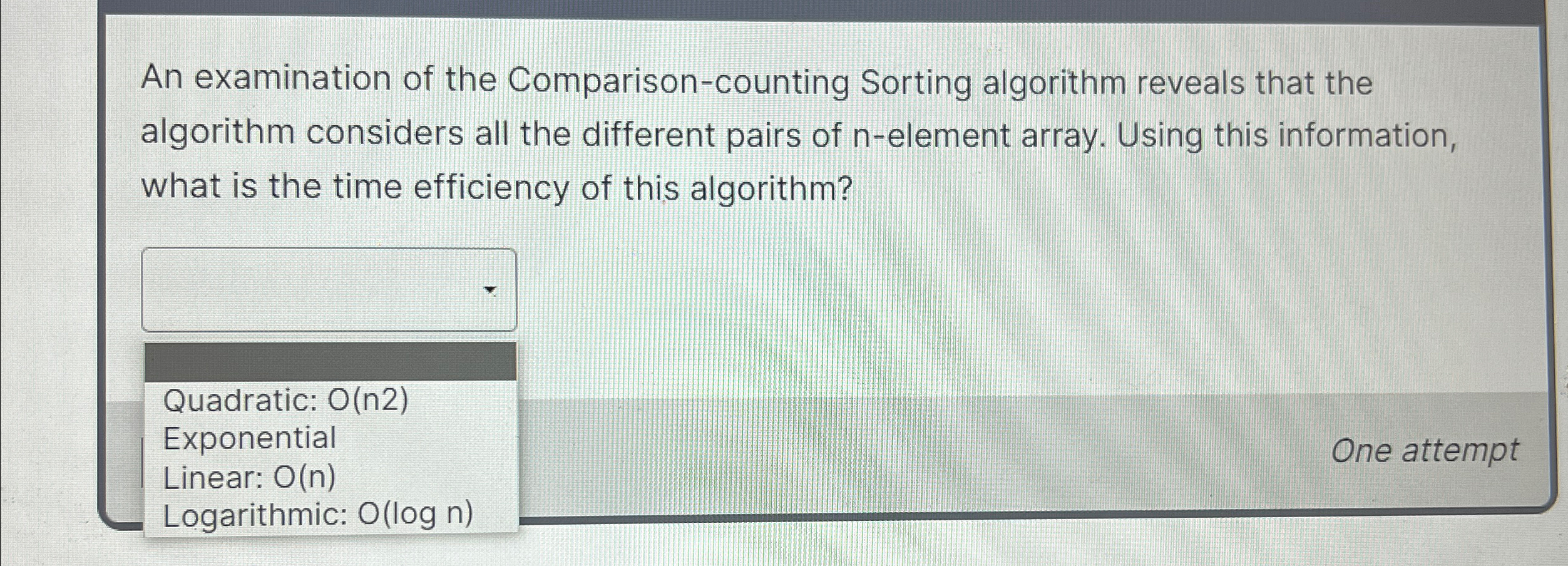 Solved An examination of the Comparison-counting Sorting | Chegg.com