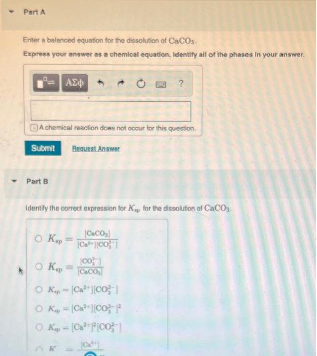 Solved Enter a balanced equation for the dissolution of Chegg