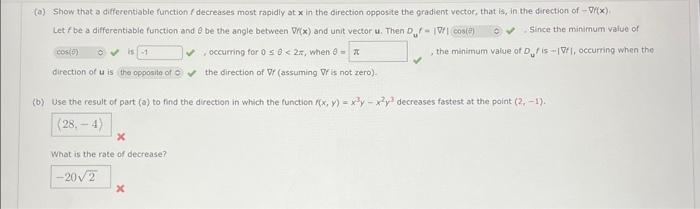 Solved (a) Show that a differentiable function ( decreases | Chegg.com