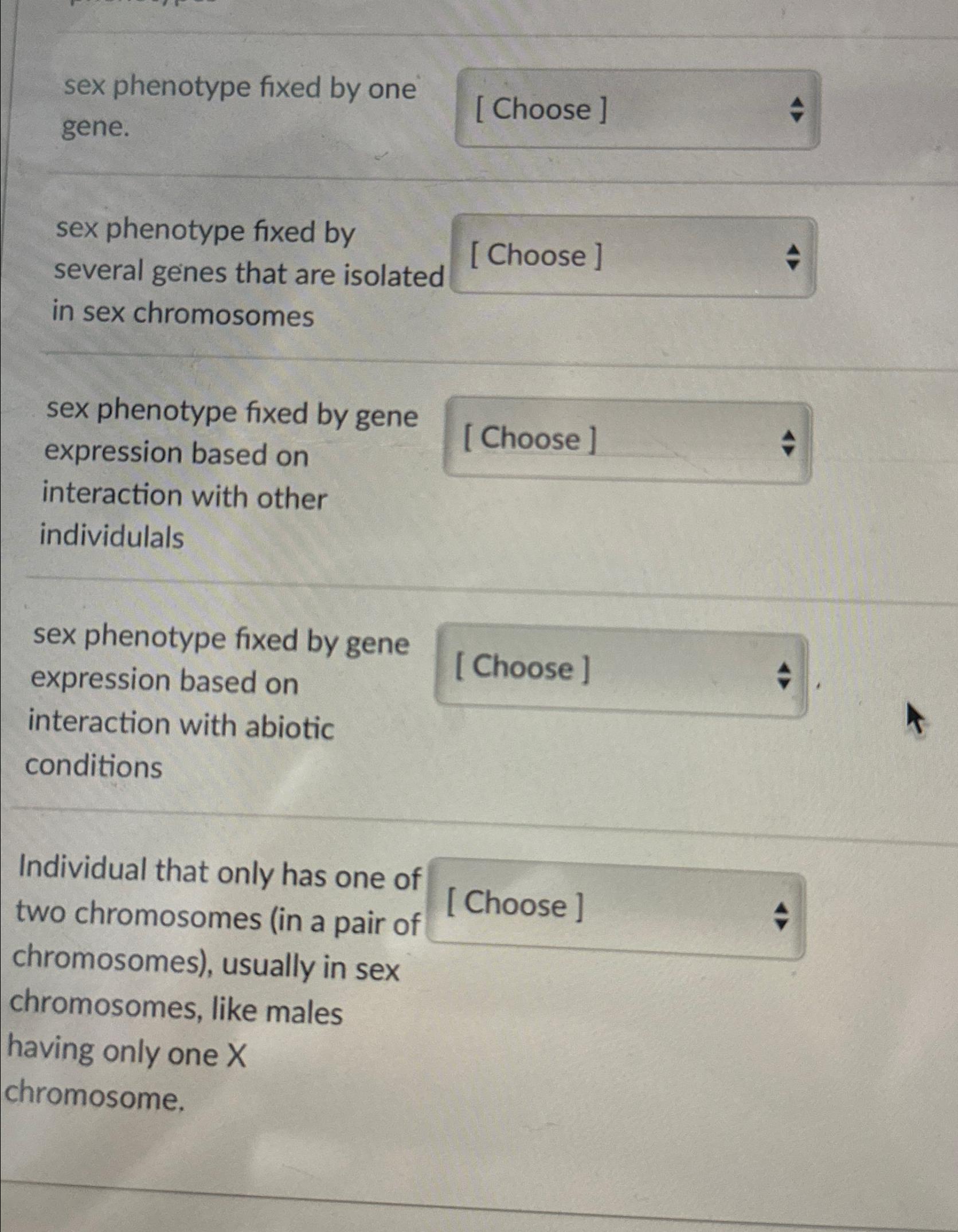 Solved Sex Phenotype Fixed By One X Phenotype Fixed 8005